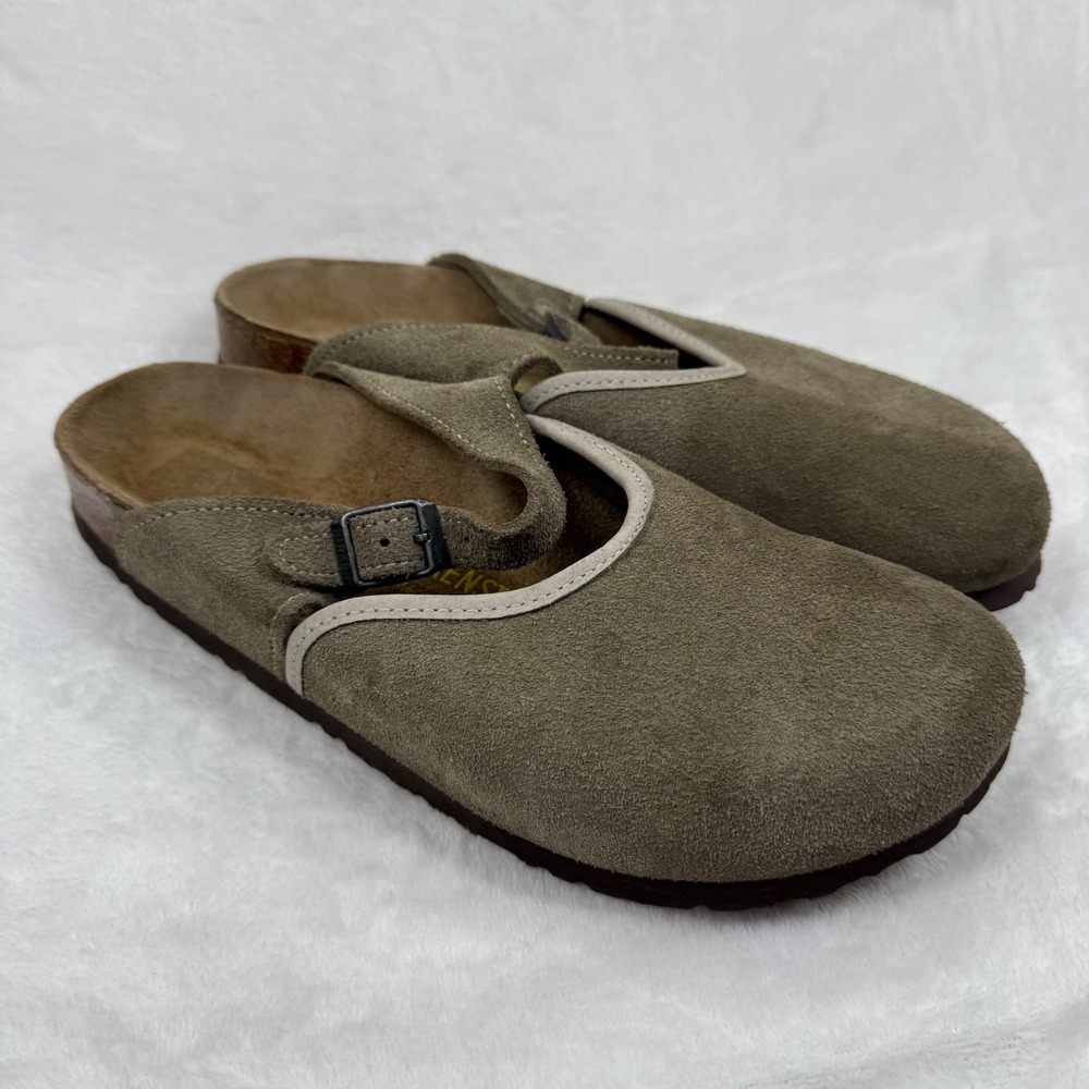 Birkenstock Mantova Suede Mary Jane Clogs Taupe 42 L11 M9 Narrow READ